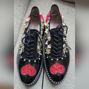 Excellent Used Condition Betsey Johnson Skyyla Embellished Oxfords Size 6M